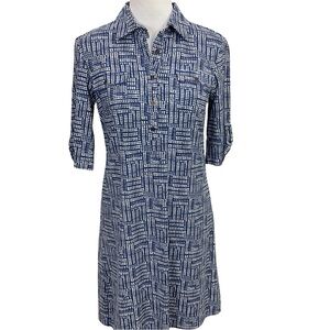 J. McLaughlin Lawrence Blue & White Dress Size S